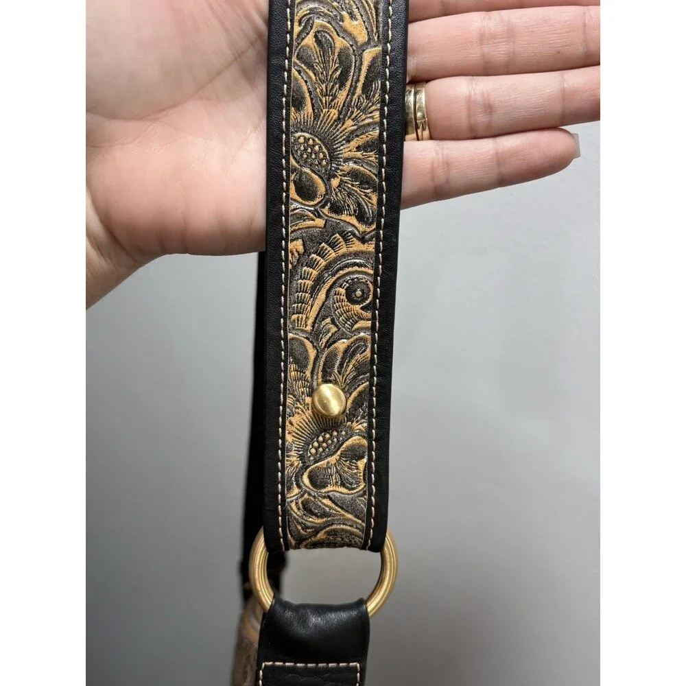 Vintage Maxximum Western Floral Embossed Half Moon Shoulder Bag Y2K